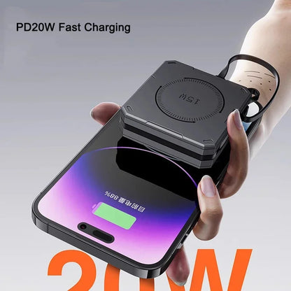10000mAh Magnetic Wireless Power Bank - 22.5W Fast Charging, Portable Mini External Battery Charger with Cable for Xiaomi