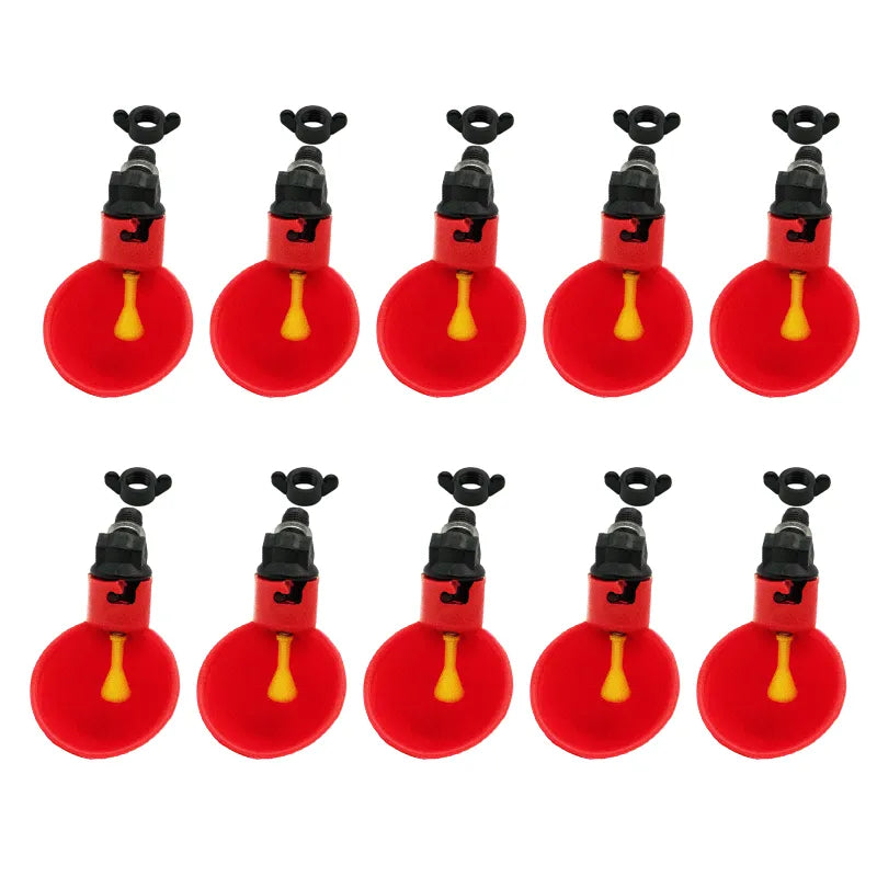 Automatic Poultry Watering Cups Set | Hanging Chicken & Quail Drinking Bowls | Backyard Bird Waterers ( 5/10 Pack )