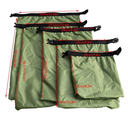 5pcs Waterproof Dry Bags — Outdoor Camping, Hiking, Kayaking, Rafting & Swimming Storage Sack Pack