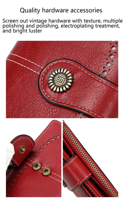 Fashionable Women’s Retro Short Wallet – PU Leather Multifunctional Handbag with Large Capacity, Multi-Card Slot & Coin Pocket