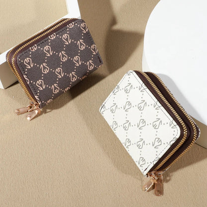Chic Vintage Women’s Zip Card Holder Wallet – Faux Leather Multi-Slot Credit Card Case with Coin Purse & Secure Storage
