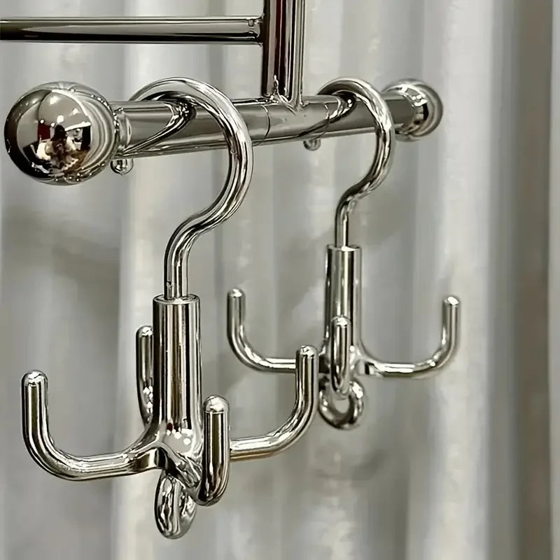 Multifunctional Rotating Clothes Hook — Punch-Free 4-Claw Hanger for Coats, Belts & Scarves