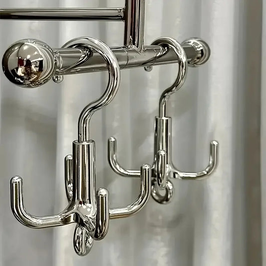 Multifunctional Rotating Clothes Hook — Punch-Free 4-Claw Hanger for Coats, Belts & Scarves