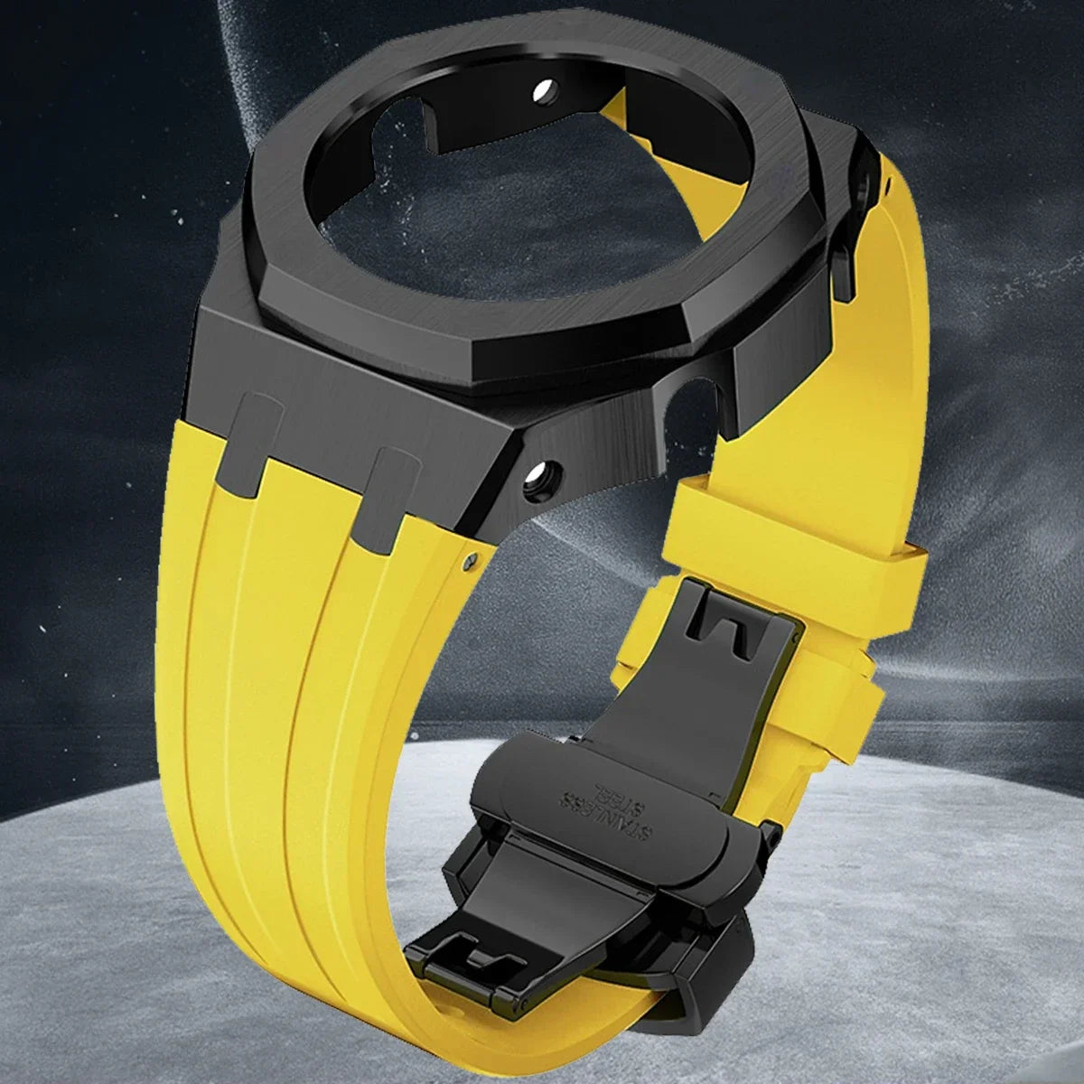 Gen4 Mod Kit for Casioak GA2100/2110 – Metal Bezel, Rubber Watch Case & Stainless Steel Strap