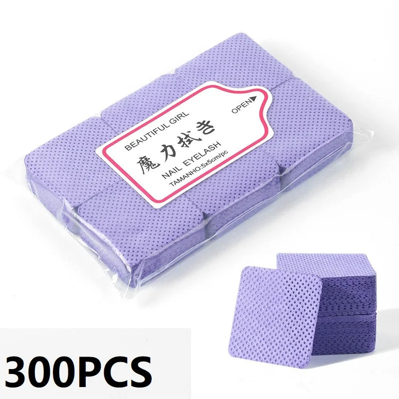 300PCS Lint-Free Nail Wipes – Cotton Pads for Manicure, Nail Cleaning & Salon Use