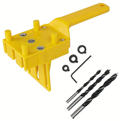3-in-1 Self-Centering Dowel Jig Drill Guide Kit – 6/8/10mm Woodworking Straight Hole Punching & Joinery Positioning Tool