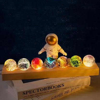Fantasy Colorful Glass Star Ball – Luminous Planet Astronomy Model, Cosmic Home Decoration, Perfect Xmas Gift
