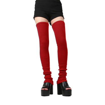 Anime Gothic Lolita Knee Socks – 90CM Cosplay Leg Warmers & Loose Knitted Socks for Women Maid Costume