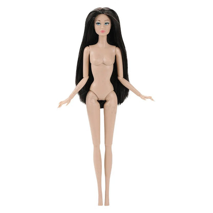 32cm Star FR Supermodel Doll — 1/6 Nude Fashion Doll with Trend Makeup, Curly & Straight Hair, White/Black/Wheat Skin DIY Dress-Up Toy