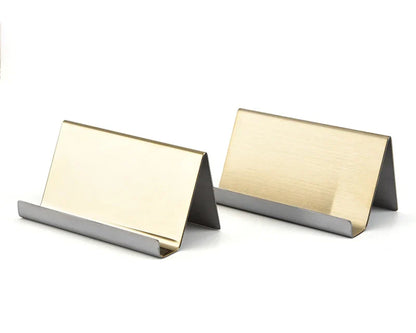 Metal Business Card Name Tag Display Rack – Desktop Organizer & Cellphone Holder for Conference Room