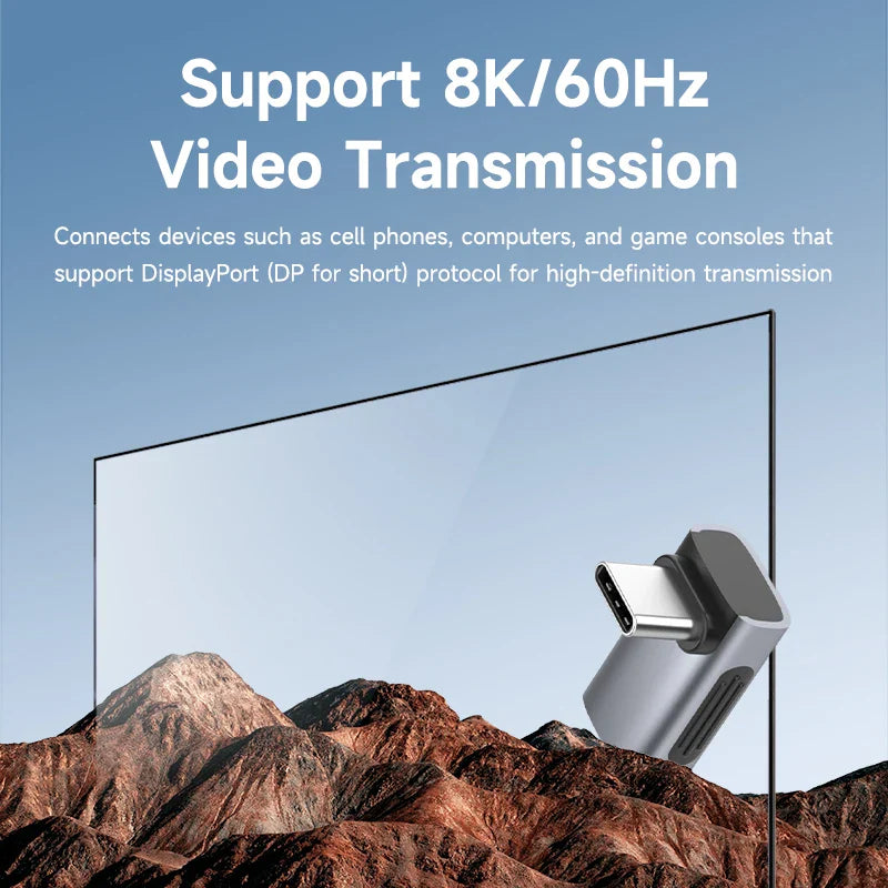 Hagibis 240W USB-C to USB-C Adapter — 40Gbps 8K 60Hz USB4 Converter, 90° for Thunderbolt 4/3, MacBook, iPhone 16 Pro & Tablet