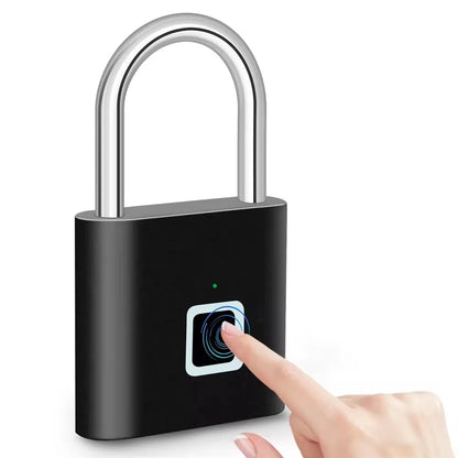 KERUI Smart Fingerprint Padlock Keyless USB Rechargeable Waterproof Security Lock – 0.2s Quick Unlock Anti-Theft Portable Zinc Alloy Door Lock