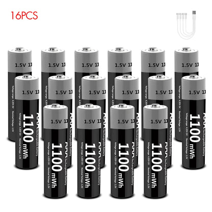 MATOV USB Rechargeable Li-ion AA 3400mWh & AAA 1100mWh 1.5V Batteries Pack