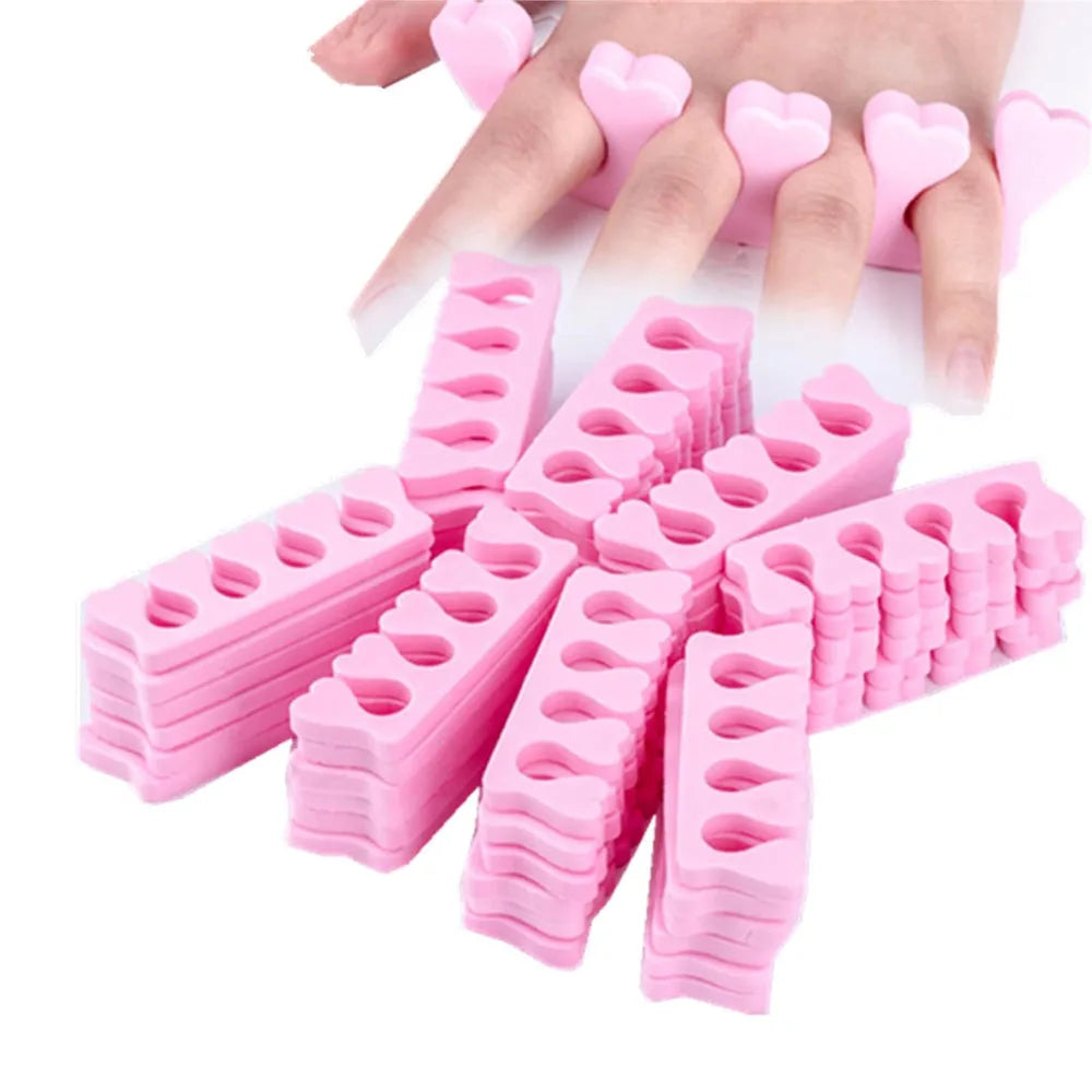 50 Pairs Soft Toe Separators – Flexible Heart Shape Nail Art & Pedicure Tools for Manicure Practice & Foot Care Support