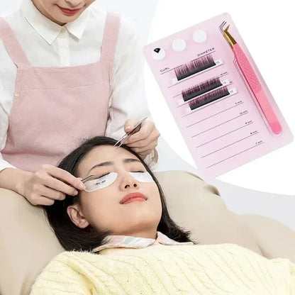 Eyelash Extension Magnetic Scale Holder – Acrylic Lash Board, Glue Pallet Cup & Hygienic False Eyelash Pad Makeup Tools