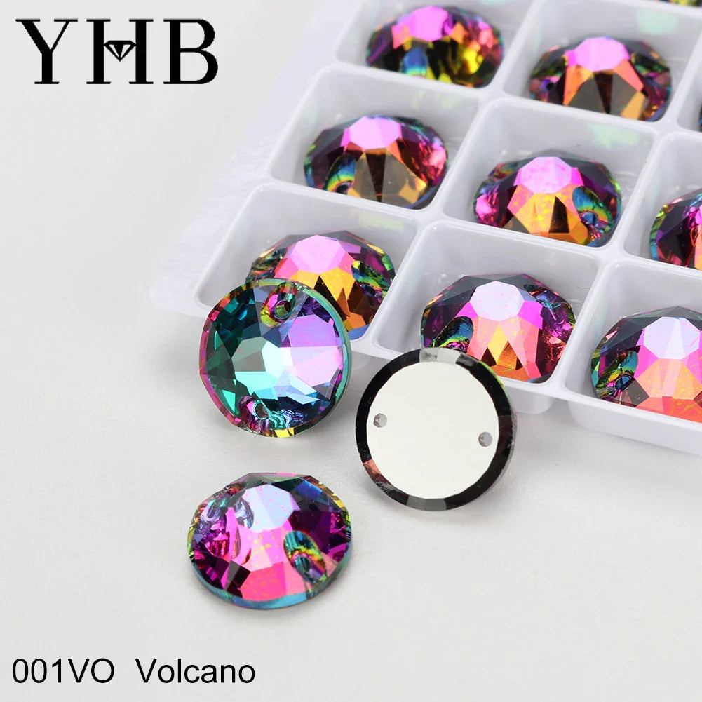 YHB XIRIUS AB Moonlight Glass Crystal — Flatback Sew-On Rhinestones for Garments, Clothes & Bags