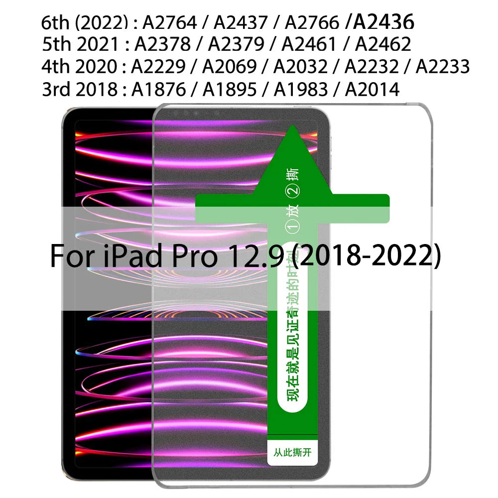 Auto Alignment Tempered Glass Screen Protector for iPad Pro & Mini – For iPad 11", 12.9", 10.9", Air 1-5, Mini 4-6