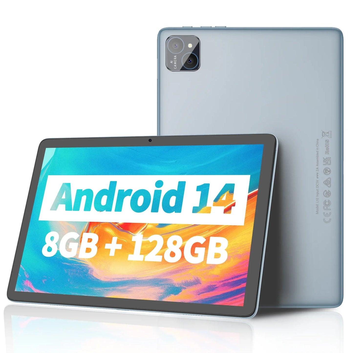 PRITOM TAB11 Android 14 Tablet – 10 Inch, 8GB RAM, 128GB ROM, Octa-Core, 5G WiFi, Keyboard & Case