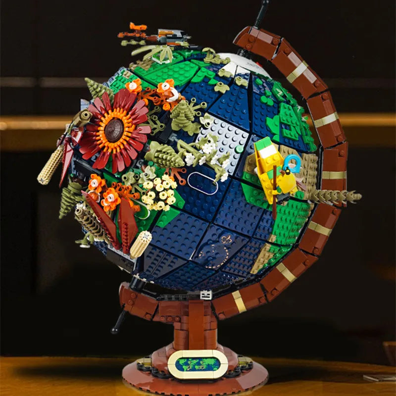 2585PCS Globe Map Building Block Set – Creative MOC Model Toy for Children’s Educational Assembly & Birthday Gift