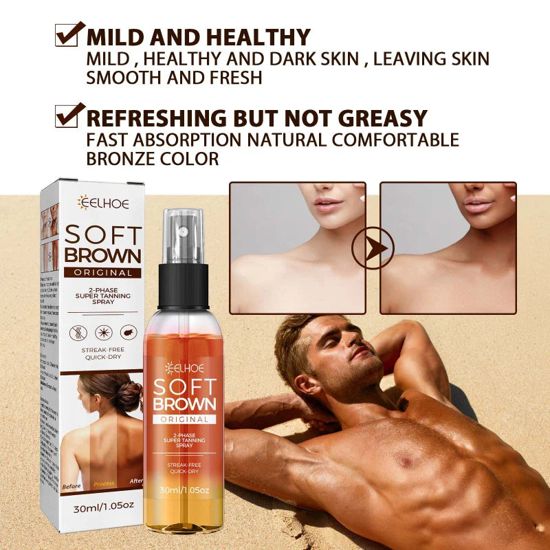 Self Spray Tan Mousse with Natural Tanning Oil — Gradual Face & Body Bronzer, Quick-Dry Moisturizer 30ml