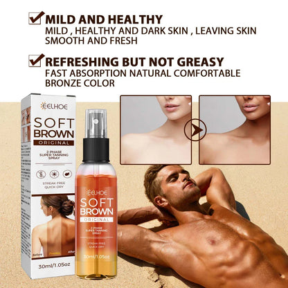 Self Spray Tan Mousse with Natural Tanning Oil — Gradual Face & Body Bronzer, Quick-Dry Moisturizer 30ml