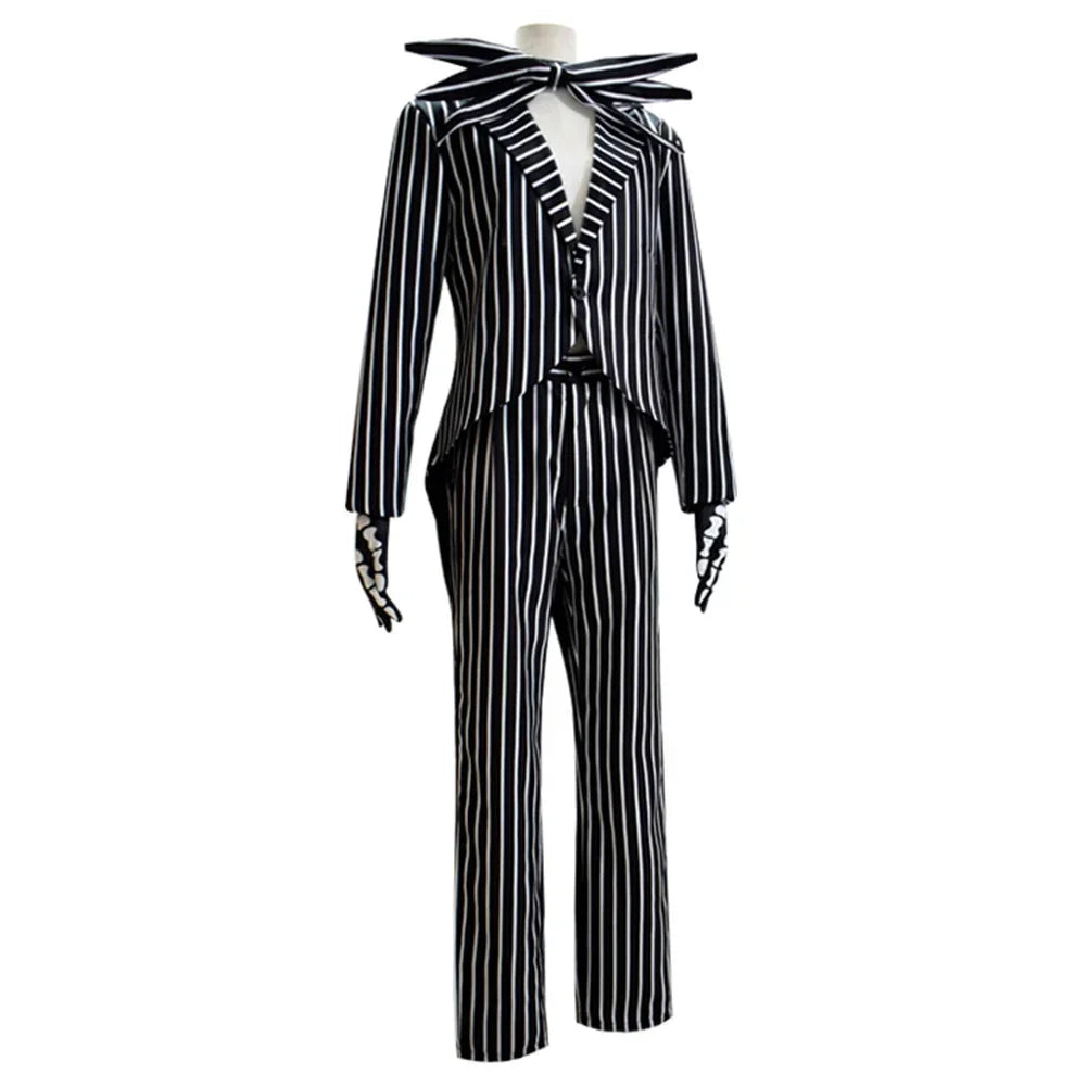 Jack Skellington Cosplay Costume - Men’s Halloween Jacket & Pants Party Outfit