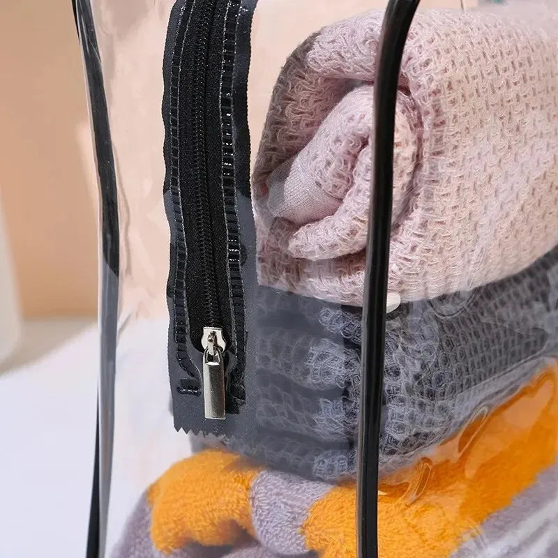 3-Size Transparent Toiletry Bags – Large Capacity Travel Organizer Stroller Bag for Makeup, Cosmetics & Multifunctional Storage