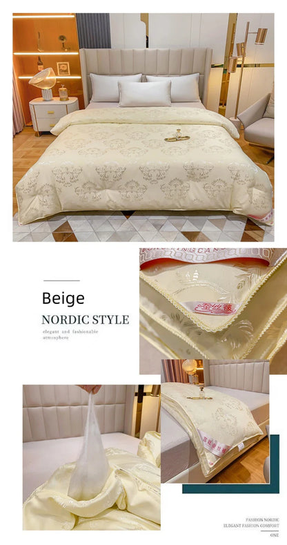 100% Natural Mulberry Silk Comforter - Summer Cool & Winter Warm Duvet, King, Queen, Twin & Single Bedding Quilt