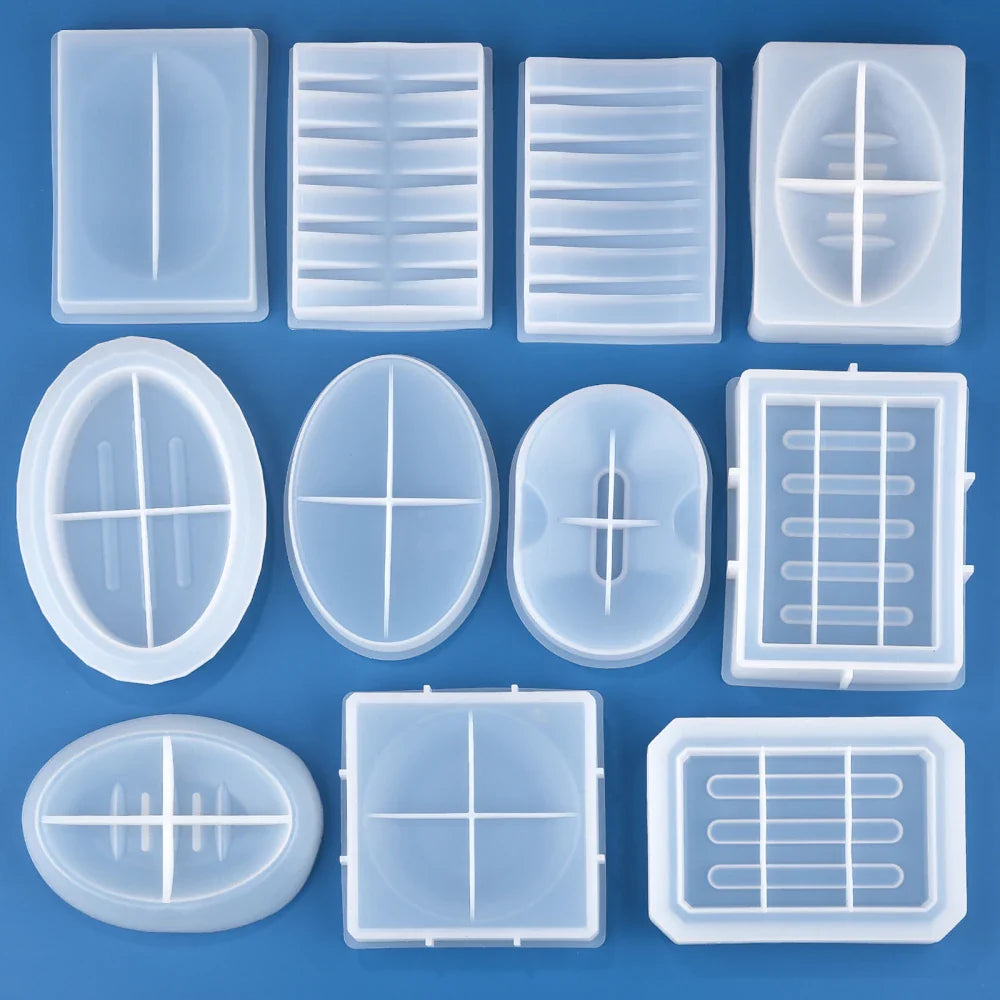 DIY Silicone Soap Dish Mold – Epoxy Resin Soap Holder with Drain, Practical Storage Box for Home Decoration