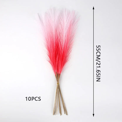 10PCS Artificial Pampas Grass – Fake Reed Flowers for DIY Floral Arrangements, Table Decor, Weddings & Home Christmas Decoration
