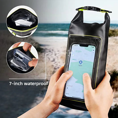 2L Touch Screen Waterproof Dry Bag: for Trekking, Drifting, Rafting, Surfing, Kayaking - Outdoor Sports Camping Equipment XA394Q