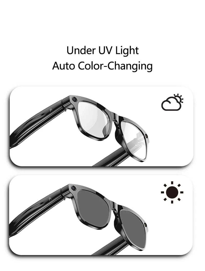 Xiaomi Mijia 4K HD AI Smart Glasses — Color Changing with 100MP Camera, Bluetooth Call & Voice Assistant Control