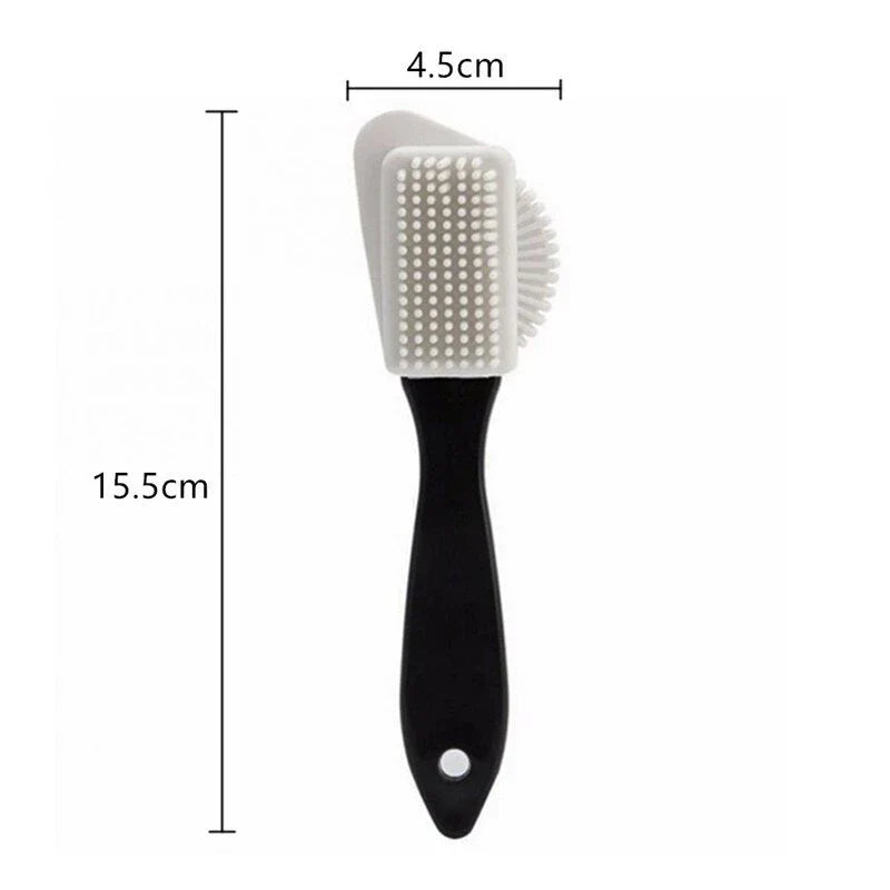 3 Side Cleaning Shoe Brush - S Shape Plastic Shoe Cleaner for Suede, Snow Boot, and Leather Shoes