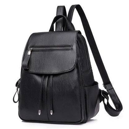 Versatile Soft Leather Women’s Bag – Dual Shoulder Korean Style Handheld & Waterproof Travel Backpack