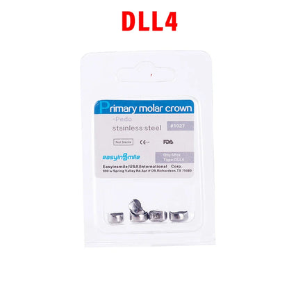 5PCS EASYINSMILE Kids Stainless Steel Dental Crowns – Primary Molar Teeth Refill D2-D7