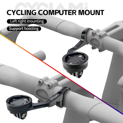 CYCLAMI S5 Aluminum Alloy Double-Sided Bike Computer Mount — MTB Road GPS Headlight Holder for GARMIN, XOSS, IGPSPORT, Coospo