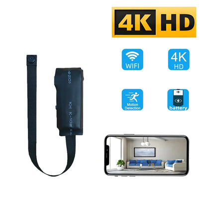 4K HD Mini WiFi Camera - Remote Viewing Motion Detection DIY Home Monitoring Camera