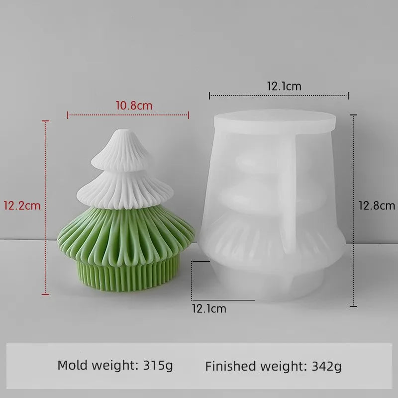 3D Origami Christmas Tree Silicone Mold — DIY Aroma Candle, Plaster & Gel Mold for Handmade Creative Holiday Decorations