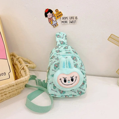 Kids Cartoon Plush Backpack – Cute Animal Crossbody Chest Bag, Lightweight & Spacious for School, Travel, Daily Use