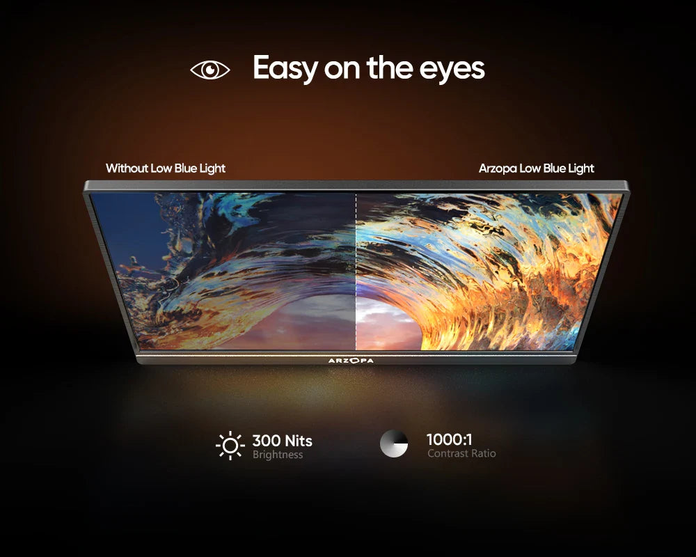 Arzopa 15.6" FHD Portable Monitor – 1080P IPS Second Screen for PC, Laptop, Mac, Xbox, PS4 & Switch
