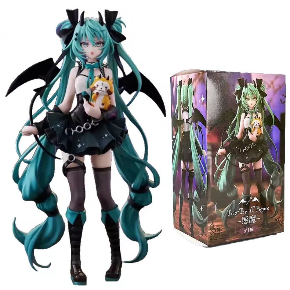 Anime Little Devil Hatsune Miku PVC Model – Handmade Dark Angel Raccoon Chuyin Collectible Ornament