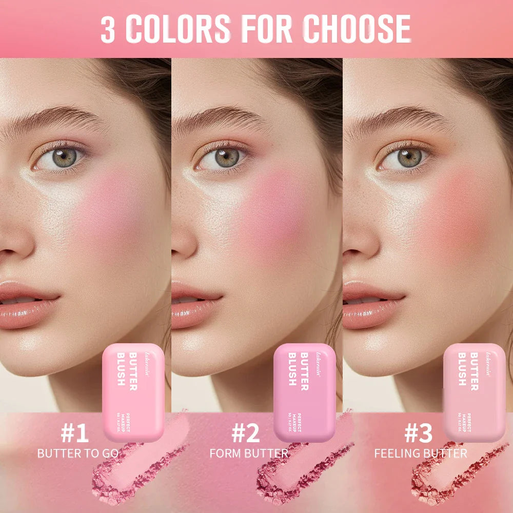 Professional Makeup Powder Blush - 12HR Wear, Vegan Formula, Pink Cream Blusher Palette for Face Cosmetics