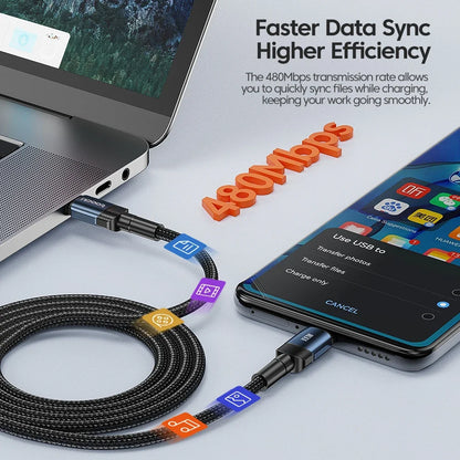Toocki PD 100W/60W Type-C to Type-C Cable – Quick Charge 3.0 Fast Charging for iPhone 15, Huawei, Samsung, Xiaomi