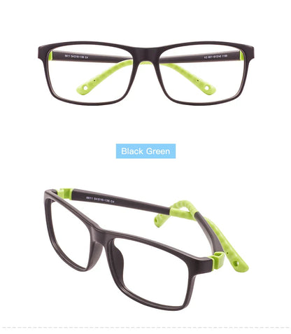 Colorful TR90 Rectangular Full-Rim Glasses Frame – Flexible, Comfortable & Durable Optical Frame for Boys and Girls Prescription Lenses