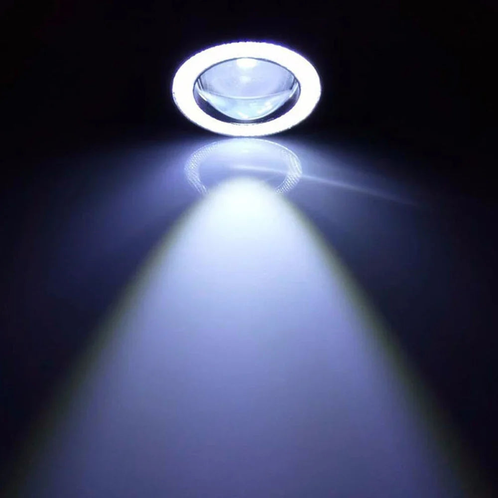 2.5 Inch Angel Eyes Halo Ring - 12V LED Fog Light Headlight Bulb & COB DRL for Car Modification