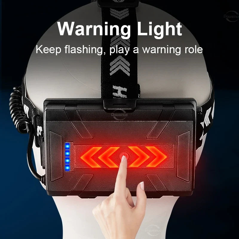 80,000LM Powerful XHP360 LED Headlamp – USB Rechargeable Ultra Bright Headlight Flashlight, Large Aperture Camping & Fishing Head Lantern Waterproof Outdoor Torch