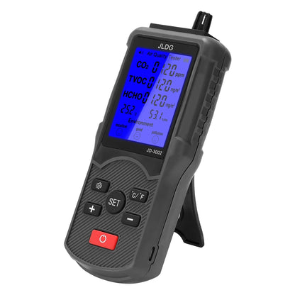8-in-1 Air Quality Tester – CO2 Meter and Gas Analyzer with TVOC, Temperature, Humidity, and Carbon Dioxide Sensor