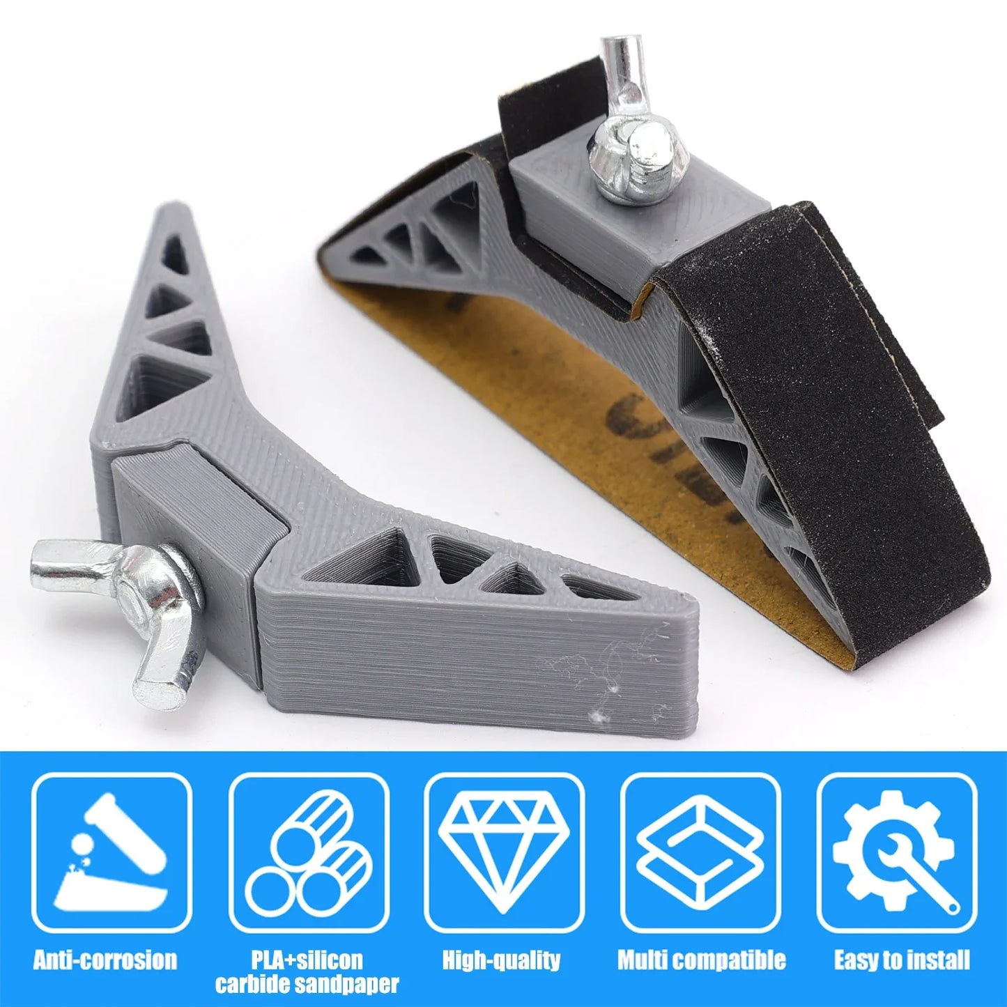 Adjustable Handheld Curved Grinding & Polishing Sander — Flat & Curved Surface, Tension Sandpaper (1/5 pcs)