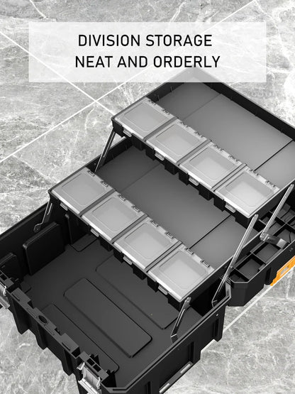 AIRAJ Stackable Modular Toolbox Set — Portable Combo ToolBox with Wheels for Space-Saving Storage & Easy Mobility