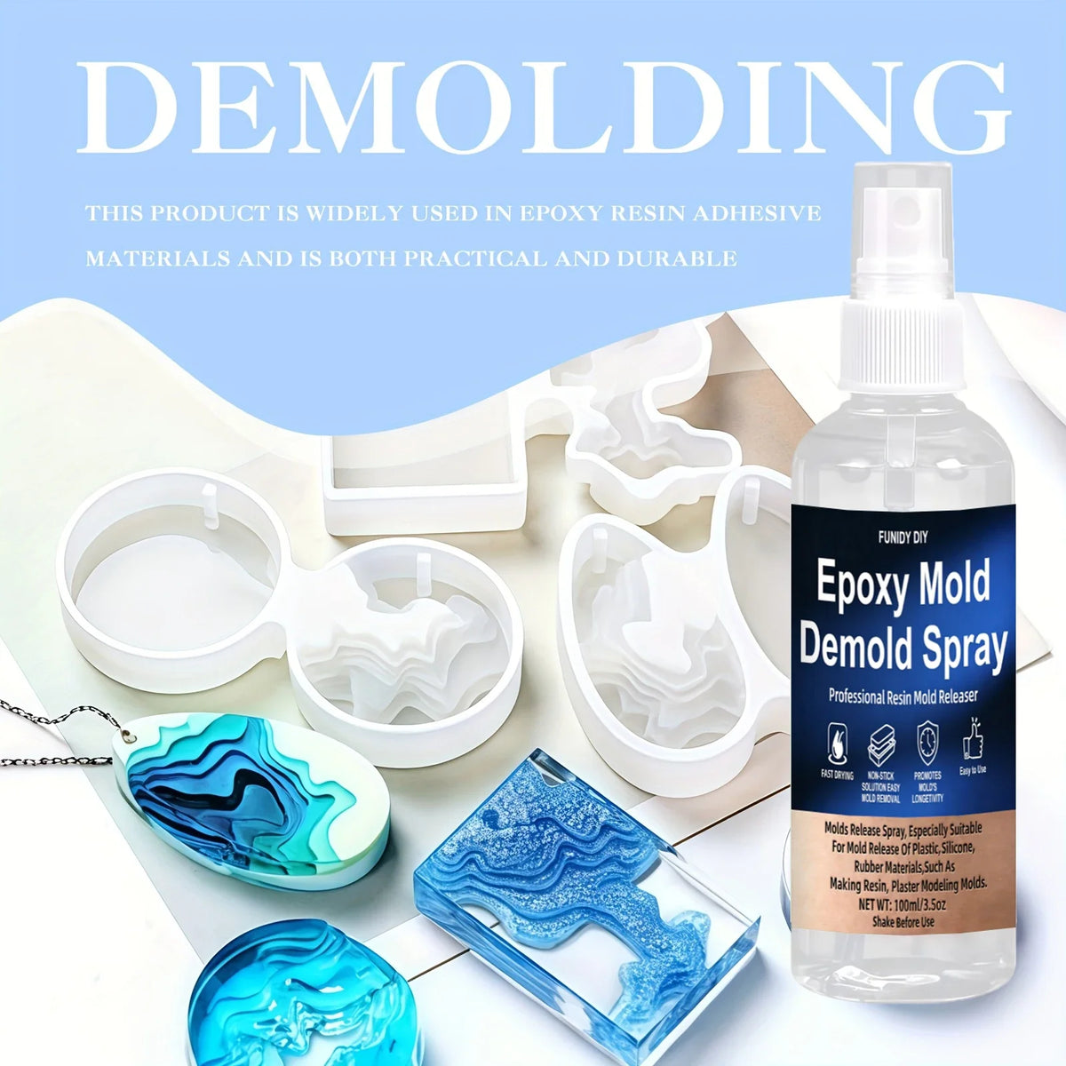Universal Epoxy Mold Release Spray – Resin Demold Agent for Easy, Smooth Mold Removal